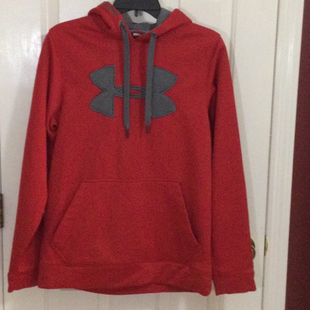 Under Armour Mens Fleece Hooded Sweatshirt. Red. Size Small Loose